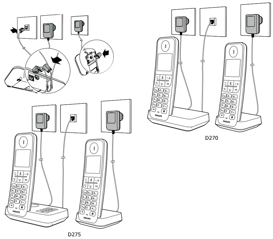 PHILIPS D270 275 Dect Phone - Connect