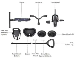 Joovy Tricycoo 4.1 Kid- Parts List