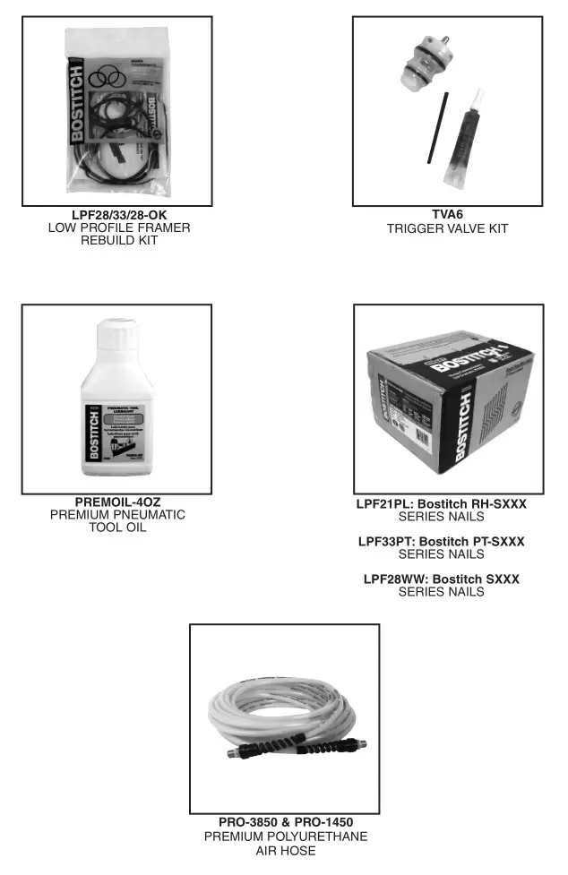 Bostitch Pneumatic Stick Nailer - AVAILABLE ACCESSORIES