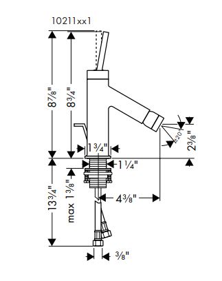 AXOR 10111000 Starck 185 Chrome Sink with Waste fig3