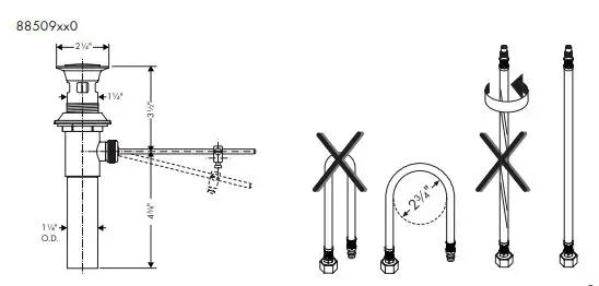 AXOR 10111000 Starck 185 Chrome Sink with Waste fig5
