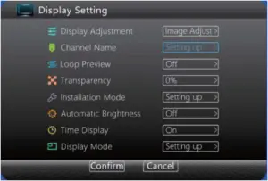 QV3500 - Display Setting