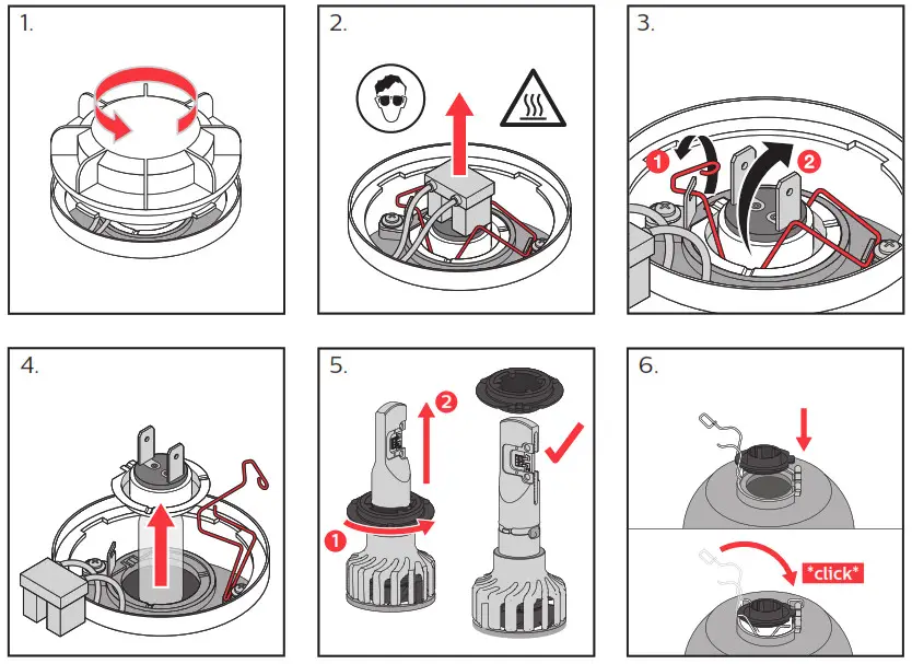 PHILIPS H7 LED LED Bulb- Feder Klammer