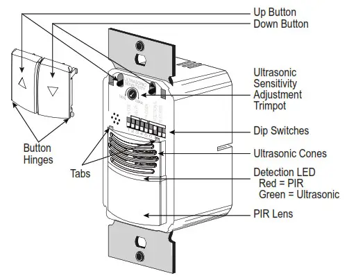 Legrand DW 311 Wattstopper Dual Technology 0 10 Volt Wall Switch Occupancy Sensor.- Manual ON
