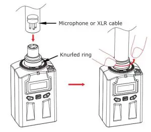 FIG 31 To attach a microphone or an XLR cable