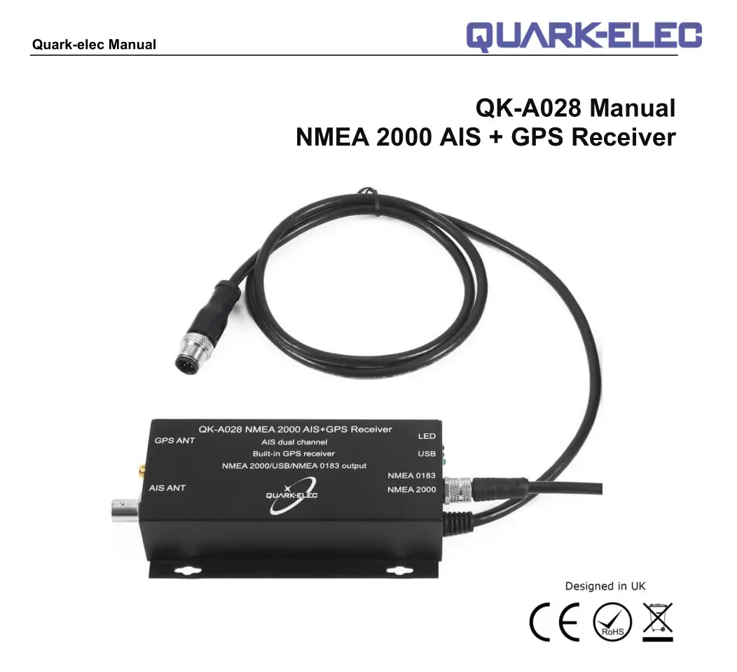 QUARK-ELEC QK-A028 NMEA 2000 AIS + GPS Receiver User Manual