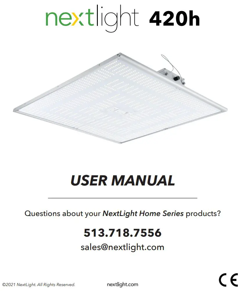 nextlight 513.718.7556 420h LED Grow Light User Manual