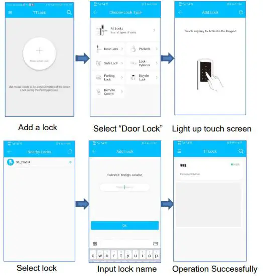 Zhongshan Bafangtong Commerce G6-WT Smart Lock - Add Lock By App