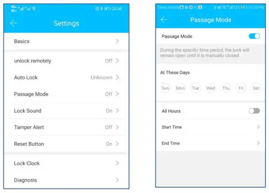 Zhongshan Bafangtong Commerce G6-WT Smart Lock - Passage Mode