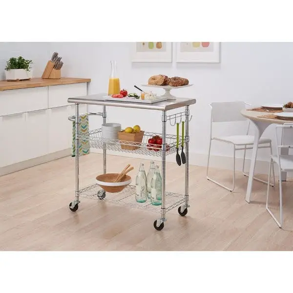 Trinity 34” Stainless Steel Top Kitchen Cart Owner's Manual