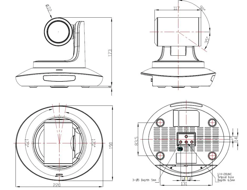 EVERET-EVP220L-20X-Low-Light-SDI-HD-PTZ-Video-Camera-fig5
