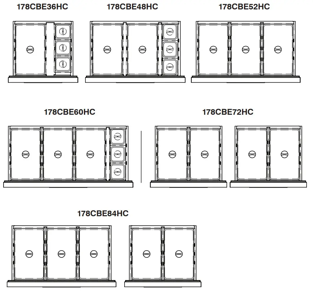 AVANTCO 178CBE36HC Commercial Refrigerated Chef Base Manual - Configuration Diagrams