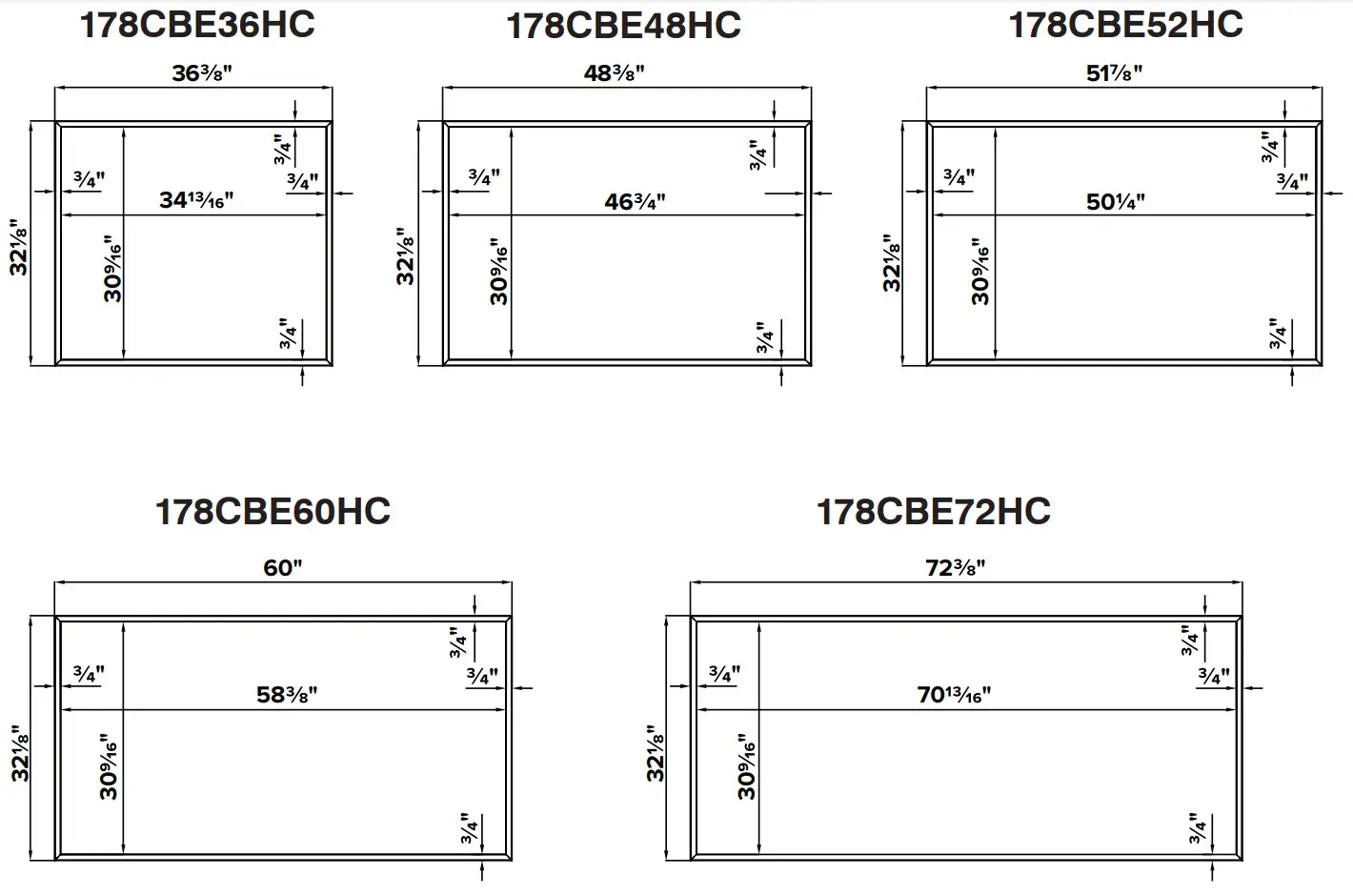 AVANTCO 178CBE36HC Commercial Refrigerated Chef Base Manual - Dimensions