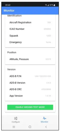 tailBeaconX Ground Test Mode