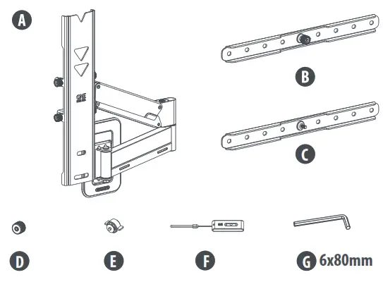 ONE FOR ALL WM5480 Full-motion TV Wall Mount -