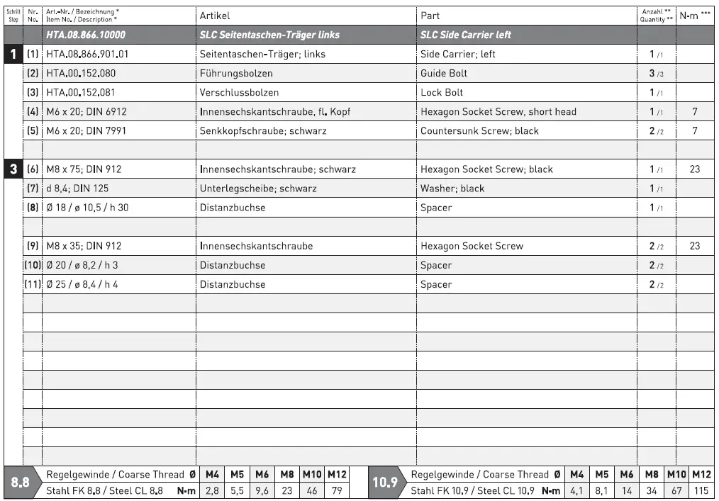 SW-MOTECH HTA.08.866.10000 Kawasaki Left Side Case Fitting fig 1