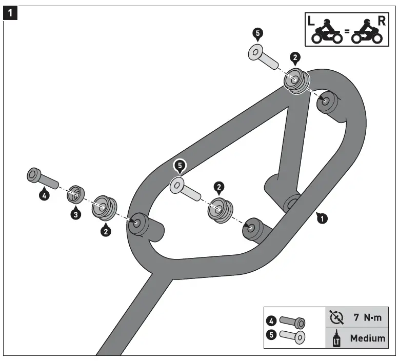 SW-MOTECH HTA.08.866.10000 Kawasaki Left Side Case Fitting fig 5