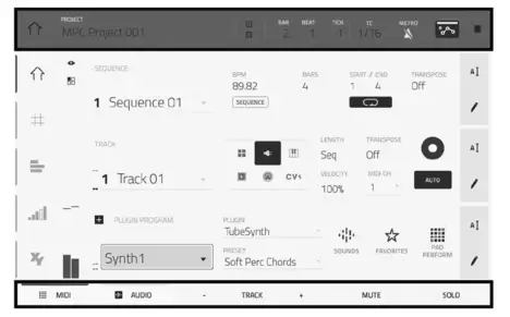 AKAI MPC KEY 61 Standalone Production Workstation and Synthesiser - Using the Display3