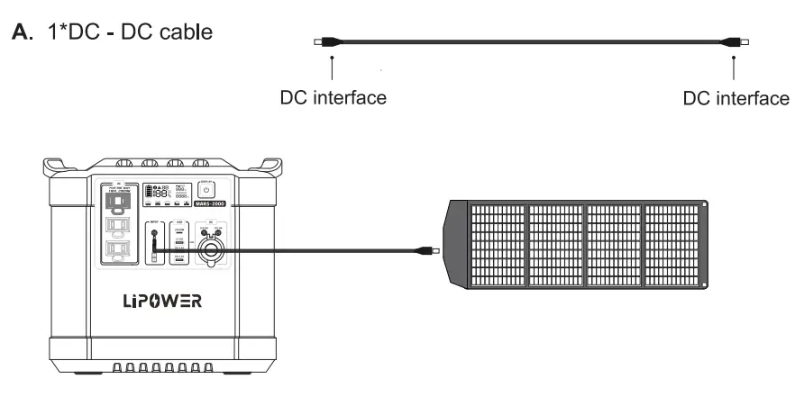 LIPOWER MARS 2000 Portable Power Station - cable 3