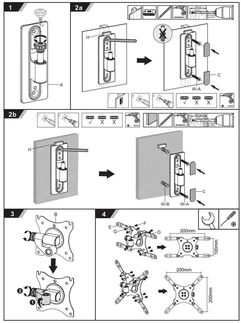 DELTACO ARM-0265 Lockable Wall Mount - Figure 2