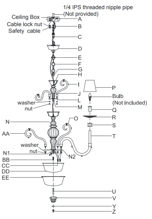 RALPH LAUREN RL 5262 Alexendra Large Chandelier - Fig