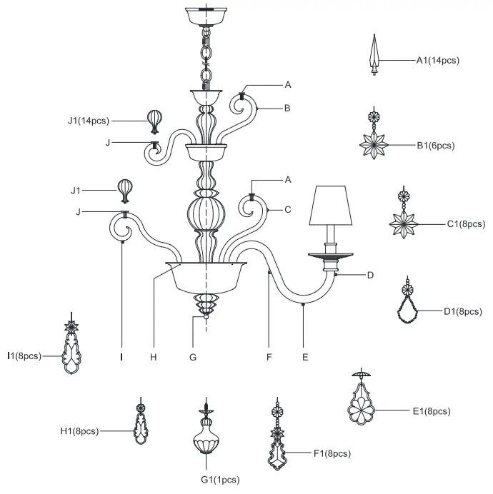 RALPH LAUREN RL 5262 Alexendra Large Chandelier - Fig2