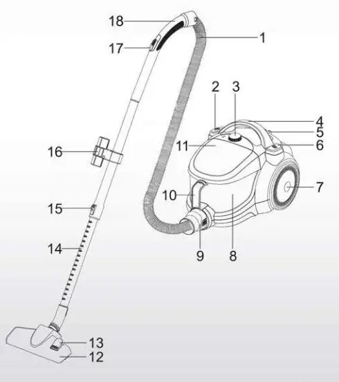 KENT KC-T3520 Cyclonic Vacuum Cleaner - Product