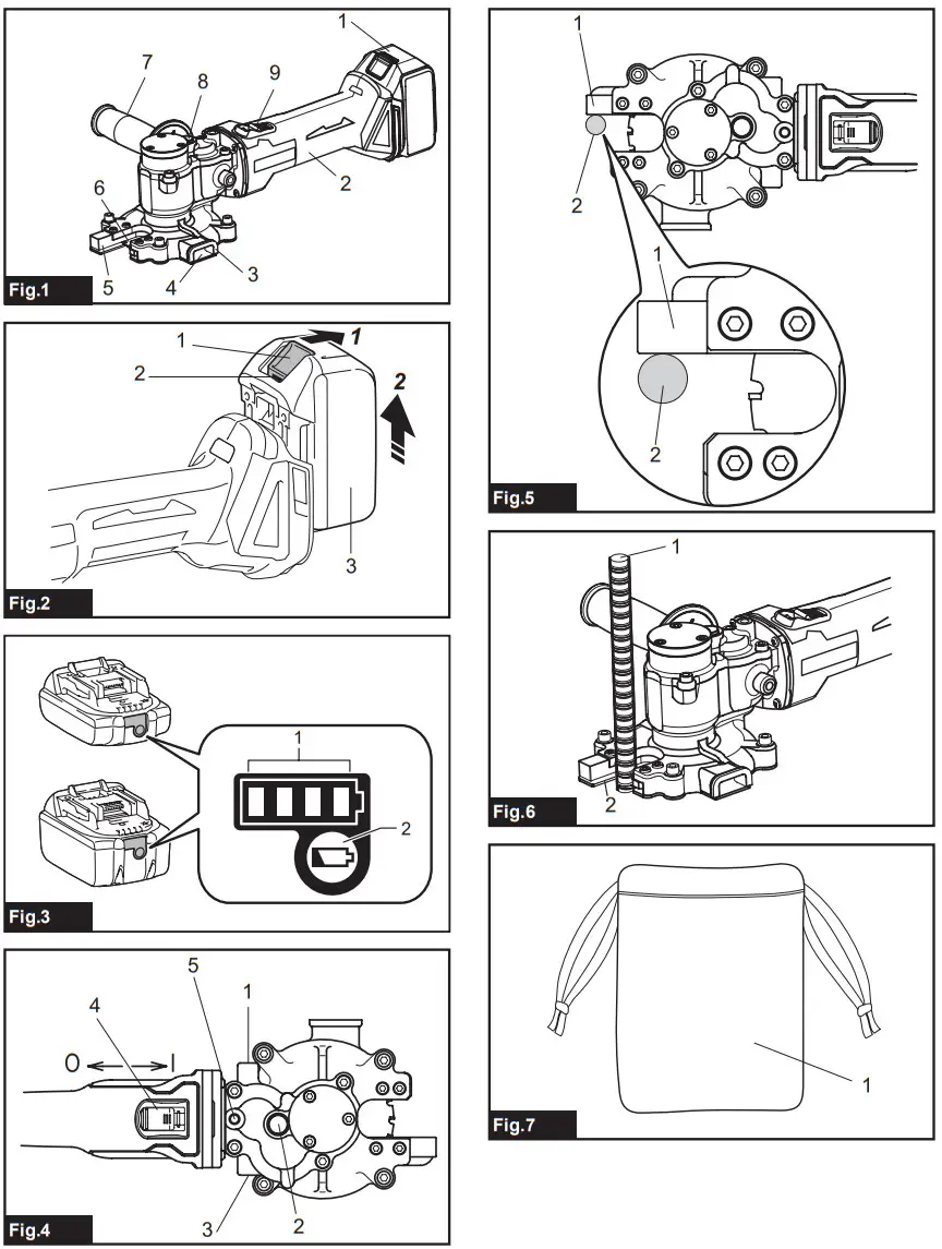 makita DSC251ZK 18V Brushless Steel Rod Cutter - FIG 1