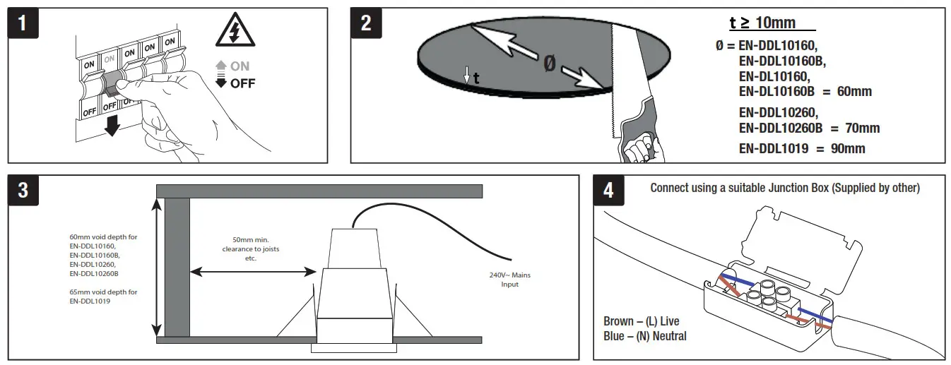AURORA EN-DL10160 6w LED Warm White Non-Dimmable Fixed Downlight - Featured Image - 1