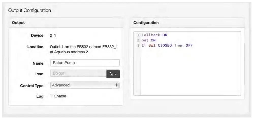 Output Configuration