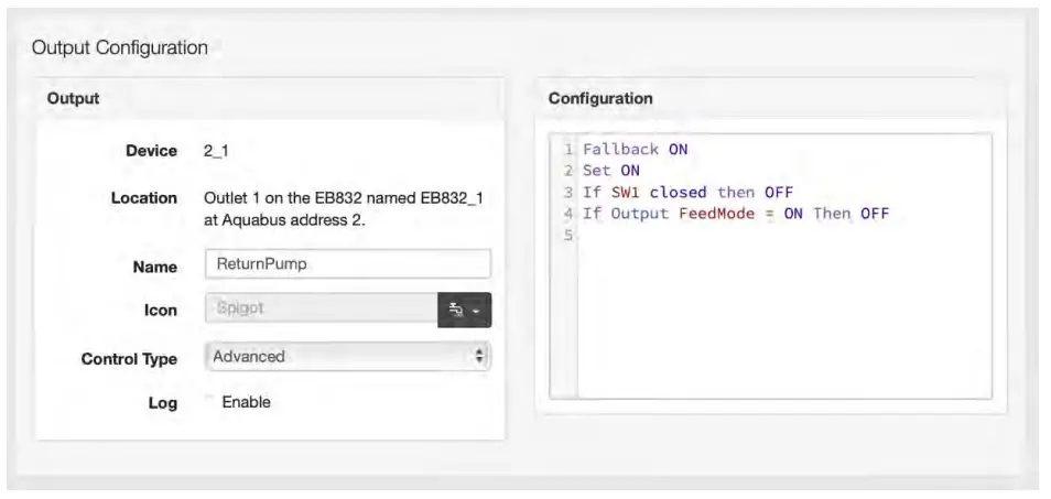 Output Configuration