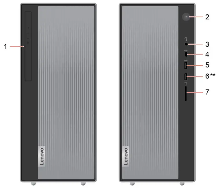 Lenovo 90RX009GUS IdeaCentre 5 Mineral Grey Desktop - Front