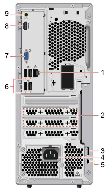 Lenovo 90RX009GUS IdeaCentre 5 Mineral Grey Desktop - Rear