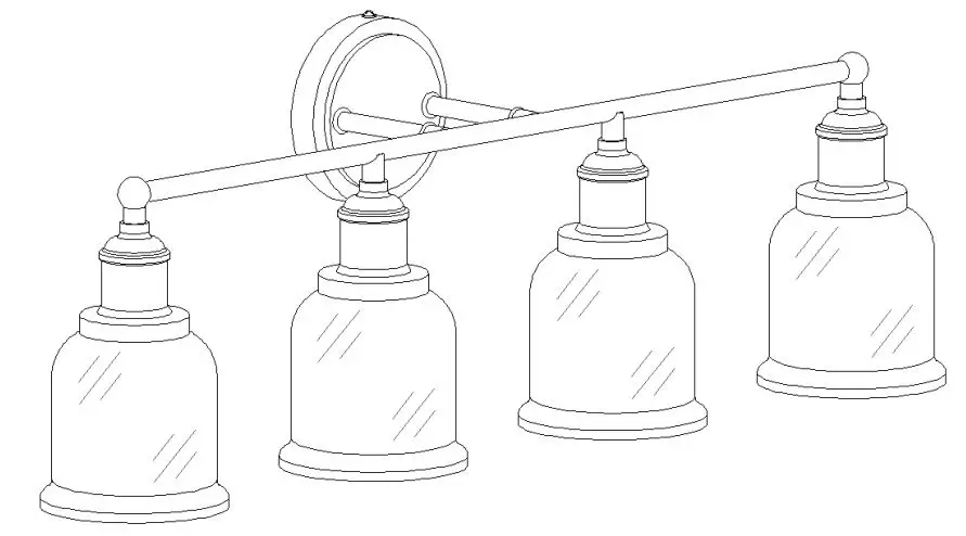 Lowe s 5106331 Uolfin Mil 4-Light Gold - IMAGE FOR FINISHED PRODUCT