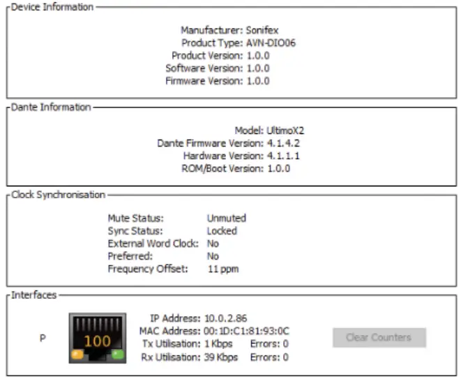 SONIFEX AVN DIO0 Series DIO Audiophile Dante Interfaces - fig 9