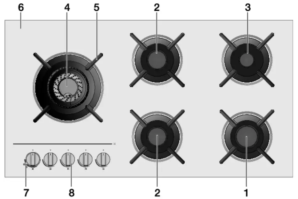 ASKO HG1935AD 90cm Pro Series Natural Gas Cooktop - Fig 1