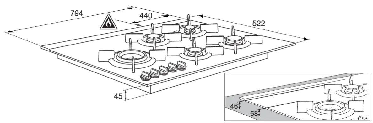 ASKO HG1935AD 90cm Pro Series Natural Gas Cooktop - Fig 13