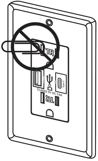 Maxxima MEW-USB30PD USB Power Delivery Type C and QC 3.0 Type A Charger with 15A Tamper Receptacle - 2