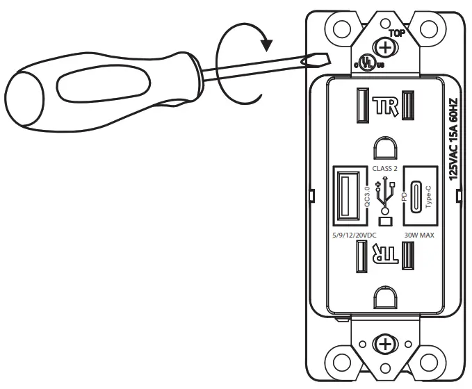 Maxxima MEW-USB30PD USB Power Delivery Type C and QC 3.0 Type A Charger with 15A Tamper Receptacle - 6