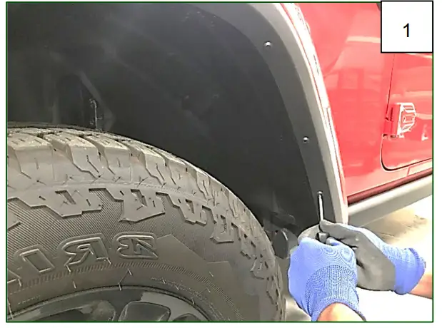 AXC E0001 X-LINE Fender Flare Jeep Wrangler Unlimited - Step 1