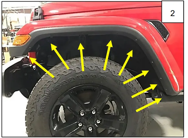 AXC E0001 X-LINE Fender Flare Jeep Wrangler Unlimited - Step 2