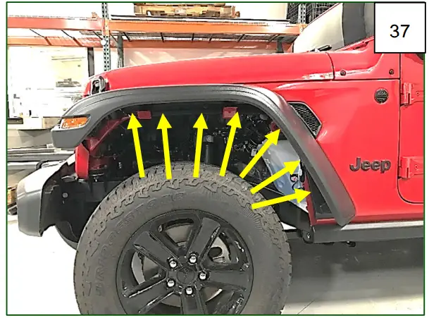 AXC E0001 X-LINE Fender Flare Jeep Wrangler Unlimited - Step 37