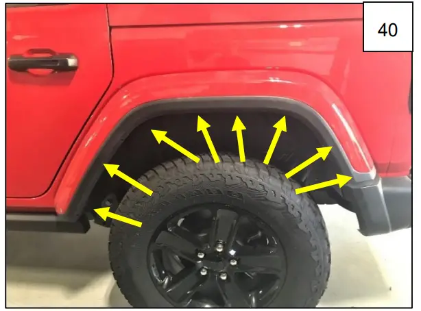 AXC E0001 X-LINE Fender Flare Jeep Wrangler Unlimited - Step 40