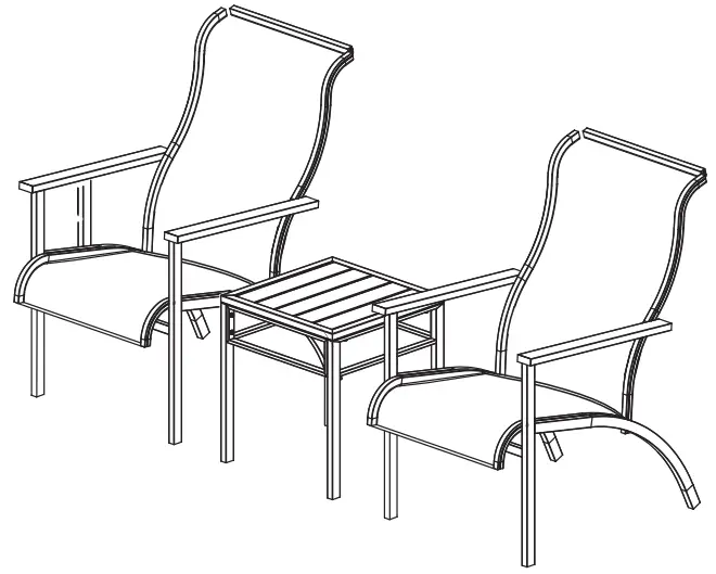 NP10513 Wicker 3PC Chat Set