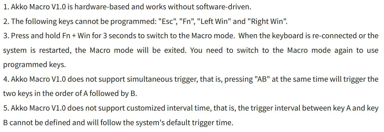 AKKO 3061 Mechanical Keyboard User Manual - Akko Macro V1.0 Macro Setup Instruction 1