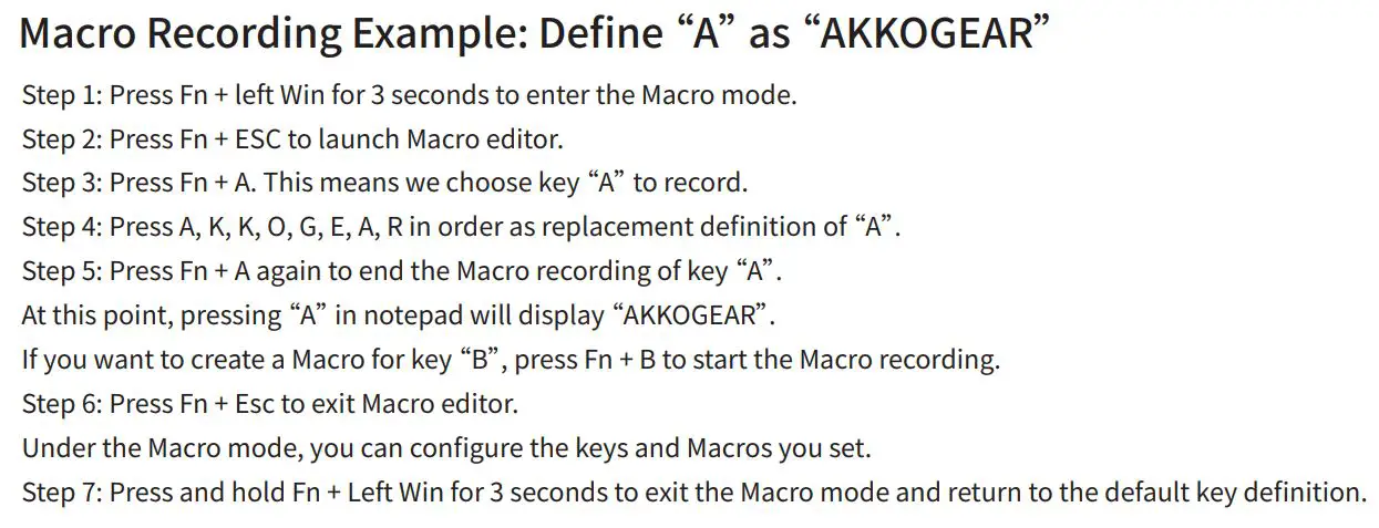AKKO 3061 Mechanical Keyboard User Manual - Akko Macro V1.0 Macro Setup Instruction 3