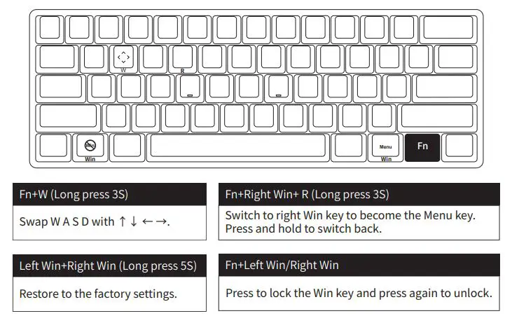 AKKO 3061 Mechanical Keyboard User Manual - System Commands