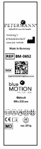 PETERMANN 99803-BM-S-XXXX Sliding Mat - Product marking
