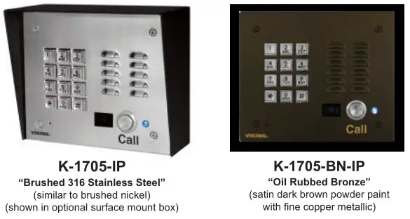 VIKING K-1705-IP Series VoIP Entry Phone System