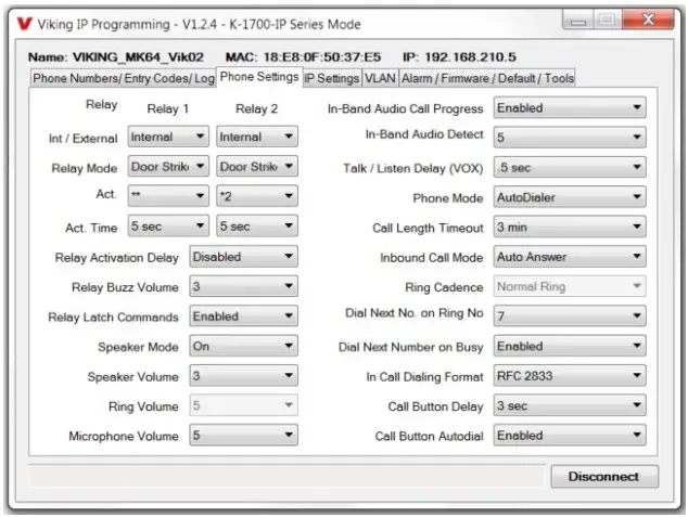 VIKING K-1705-IP Series VoIP Entry Phone System - Daylight Savings